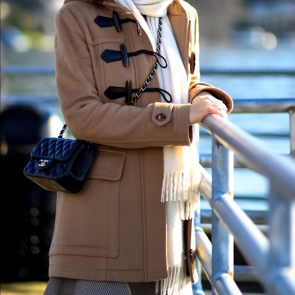 Burberry 100% wool duffle coat camel